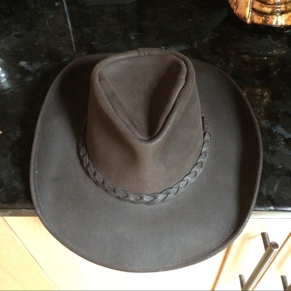 Henschel leather cowboy hat